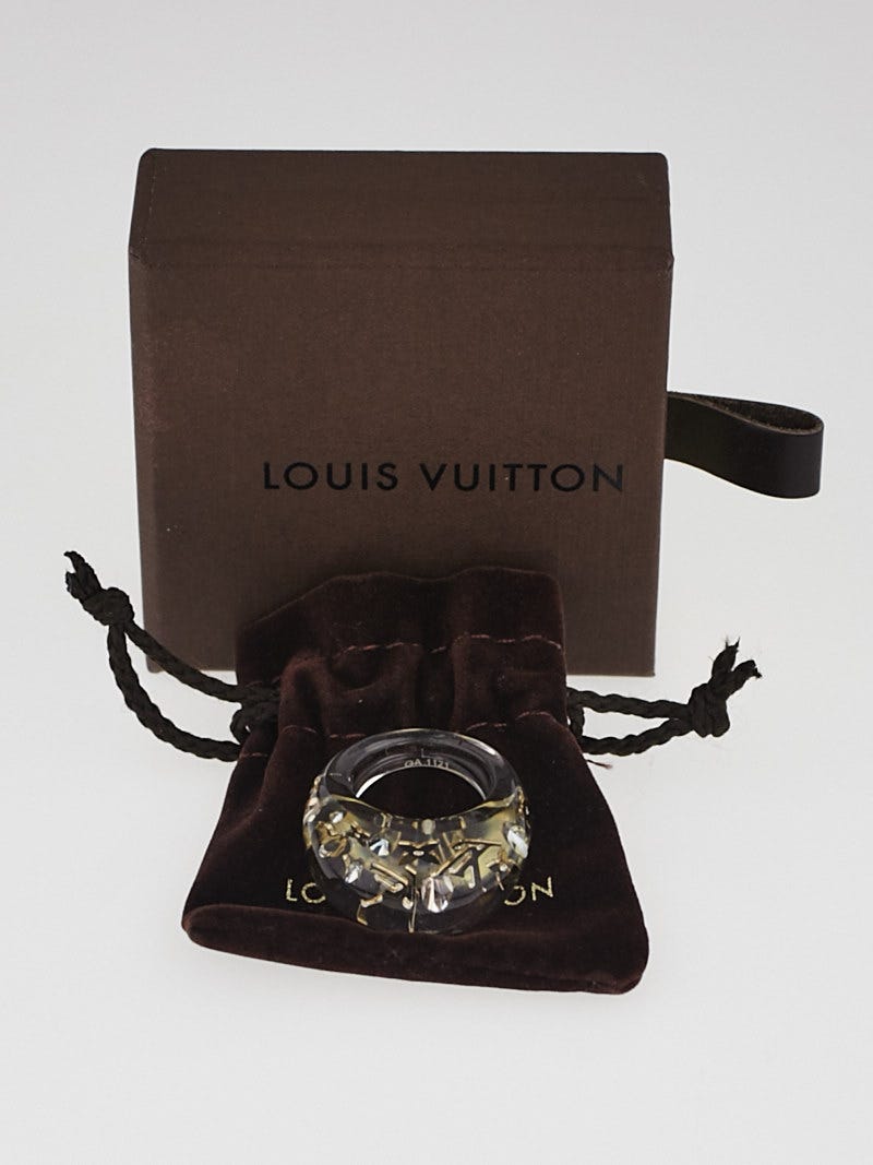 Louis Vuitton Clear Resin Monogram Inclusion Ring Size 7.5 L - Yoogi's  Closet