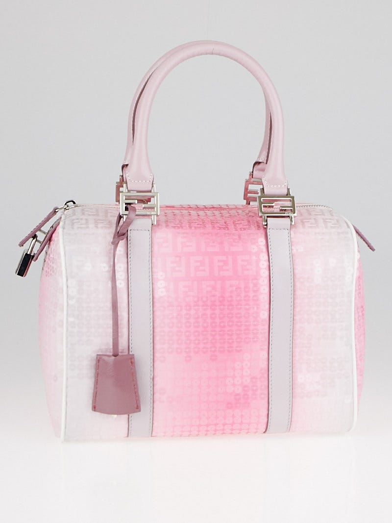 Fendi Pink Gradient Sequin Bauletto Boston Bag 8BL068