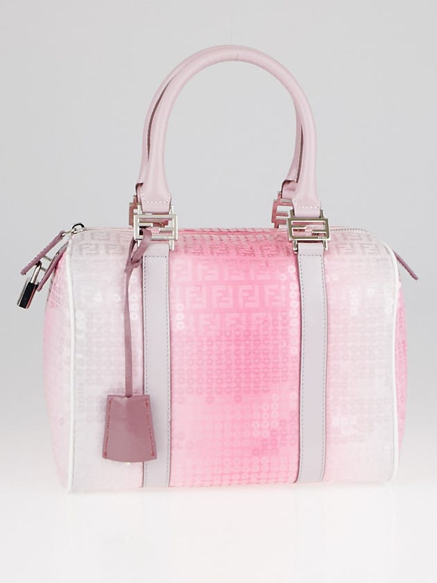 Fendi Pink Gradient Sequin Bauletto Boston Bag 8BL068