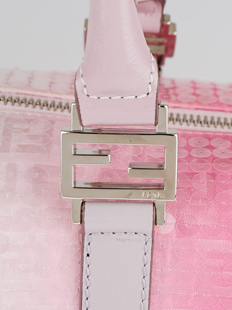 Fendi Pink Gradient Sequin Bauletto Boston Bag 8BL068