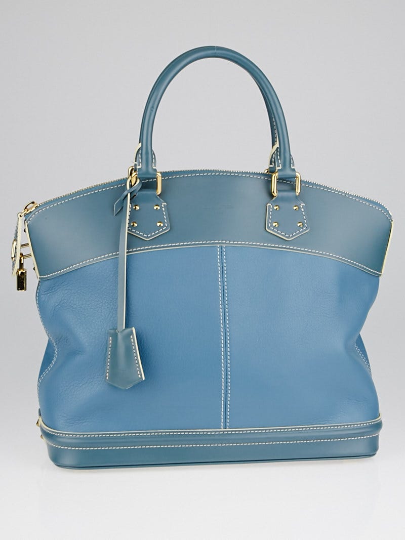 LOUIS VUITTON-Blue Suhali Leather Lockit MM Bag