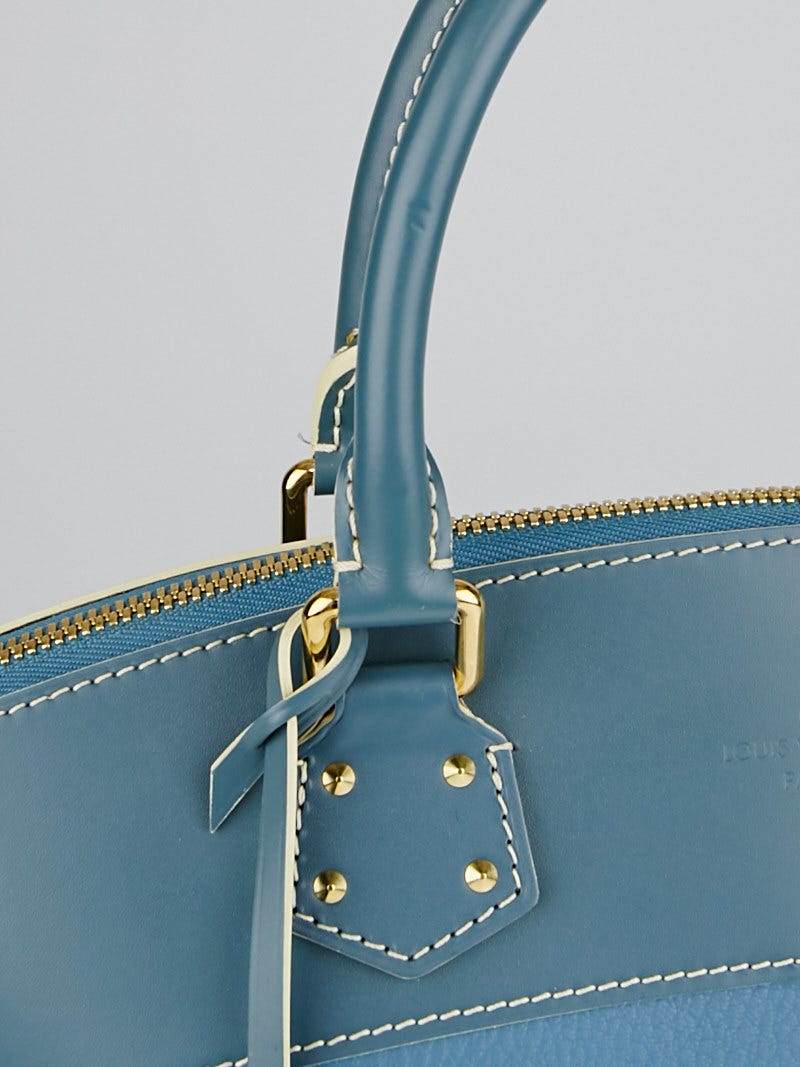 Louis Vuitton Blue Suhali Leather Lockit MM Bag - Yoogi's Closet