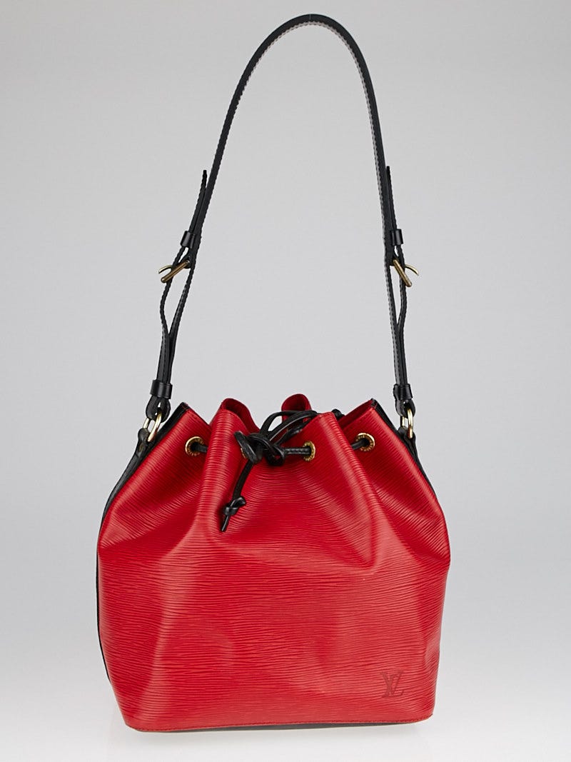 Louis Vuitton Red/Black Epi Leather Petit Noe Bag - Yoogi's Closet