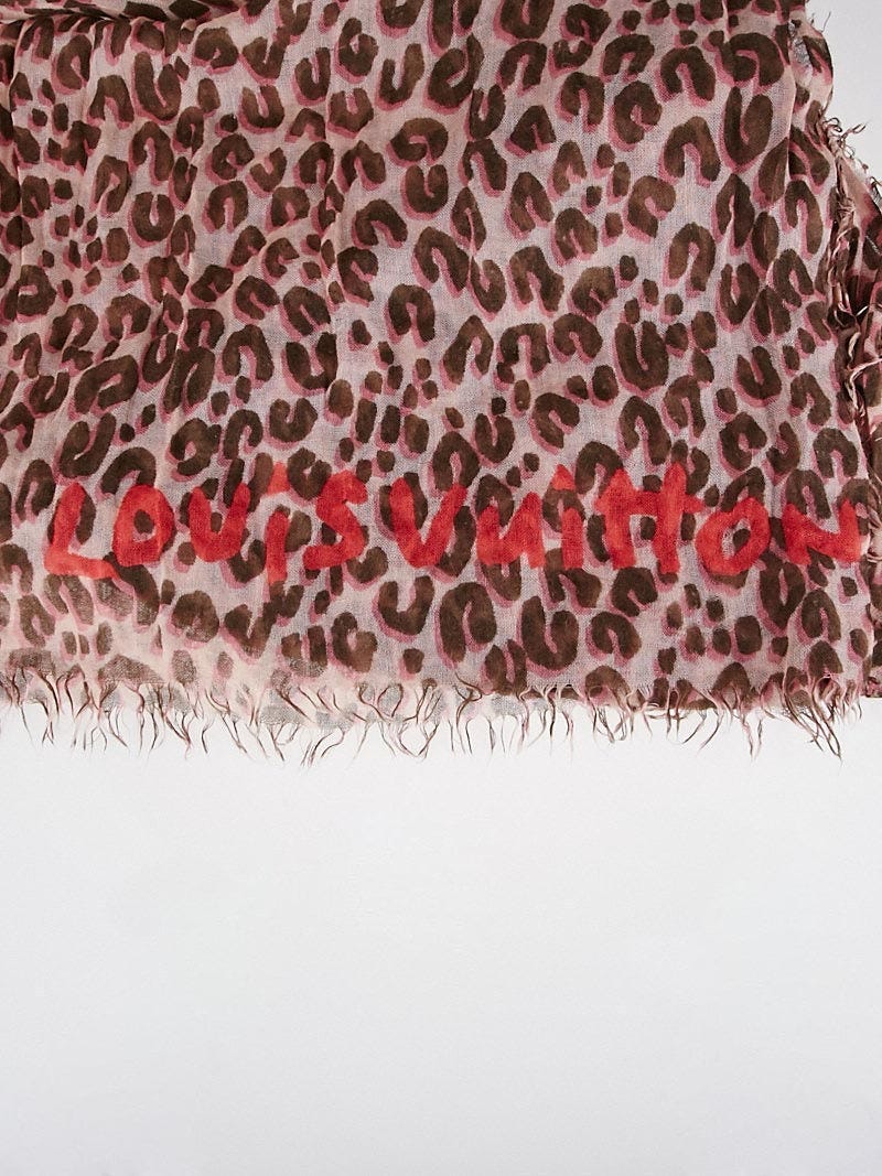 Louis Vuitton leopard stole Beige Leopard print Cashmere Wool ref