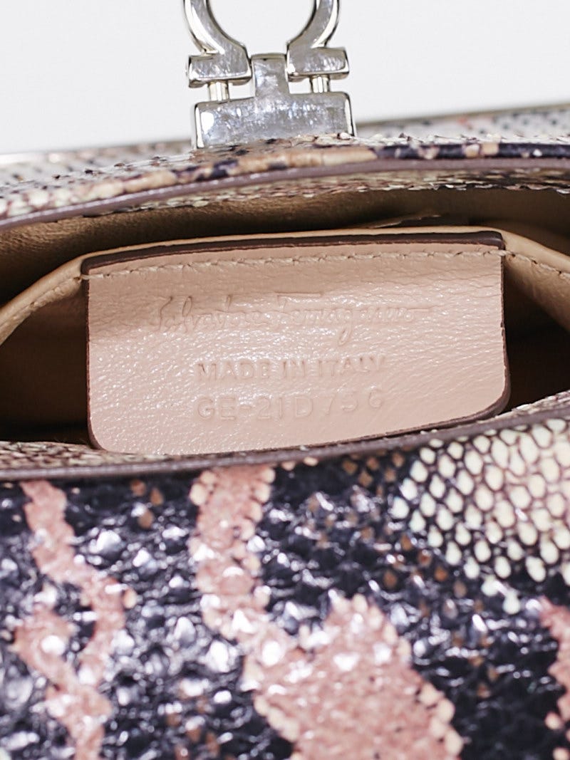Salvatore Ferragamo Quarzo Rosa Python Mini Sofia Bag