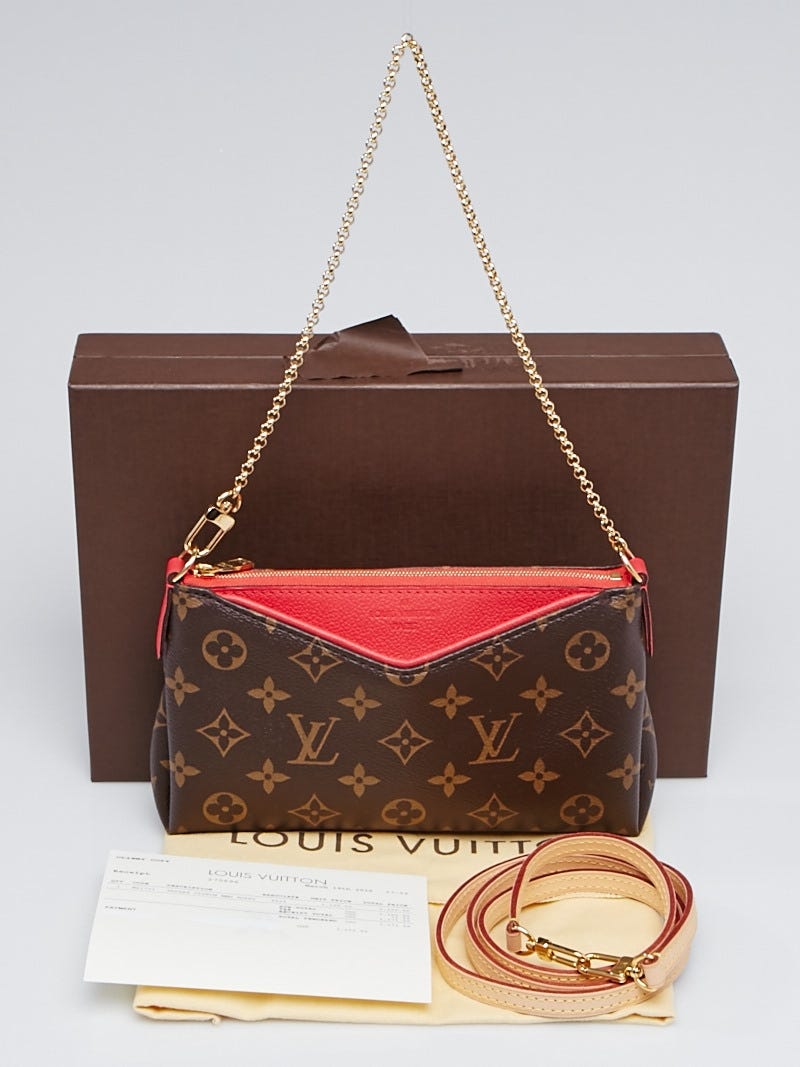 Louis Vuitton Poppy Monogram Canvas Pallas Clutch Crossbody Bag
