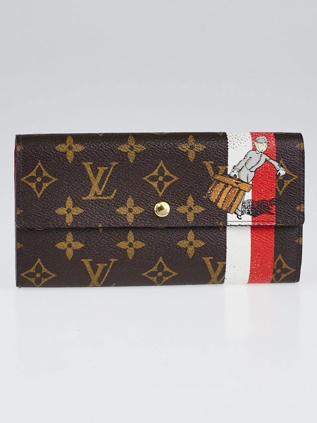 Louis Vuitton Limited Edition Monogram Canvas Red Groom Sarah Wallet