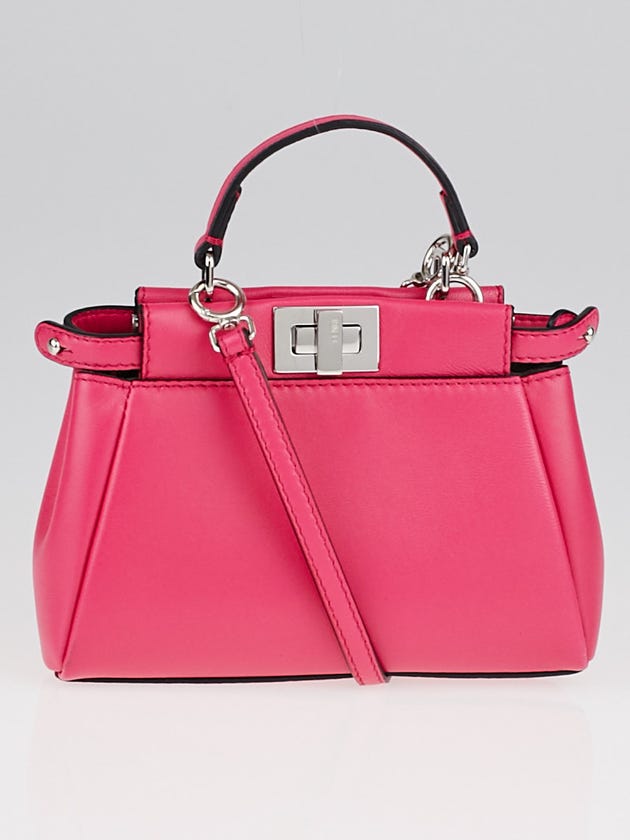 Fendi Fuchsia Nappa Leather Micro Peekaboo Bag 8M0355