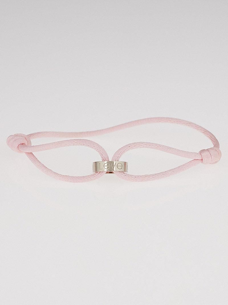 Cartier Pink Silk Rope LOVE 18k White Gold Charity Bracelet