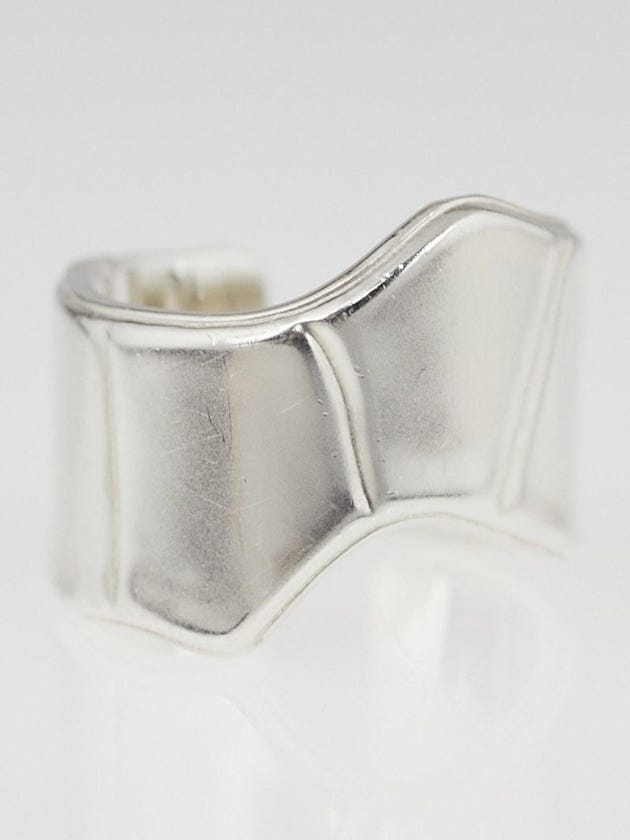 Hermes Sterling Silver Memoire Ring Size 7.5 / 54