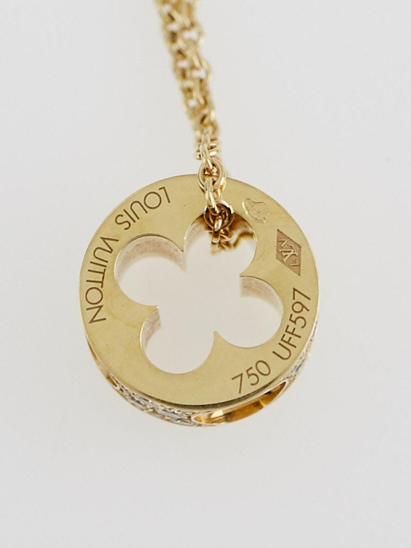 Louis Vuitton 18K White Gold Pave Diamond Empreinte Pendant Necklace, Louis Vuitton