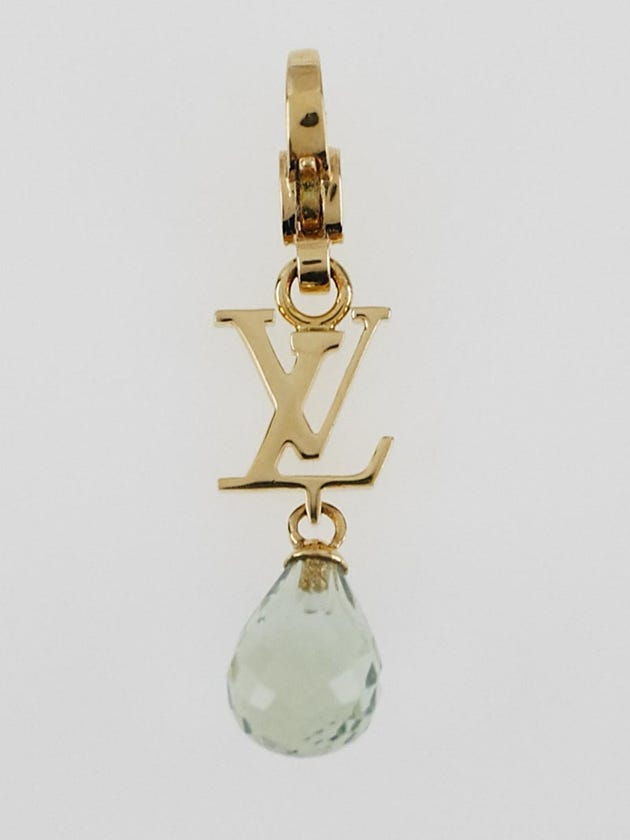 Louis Vuitton 18k Gold LV Peridot Charm