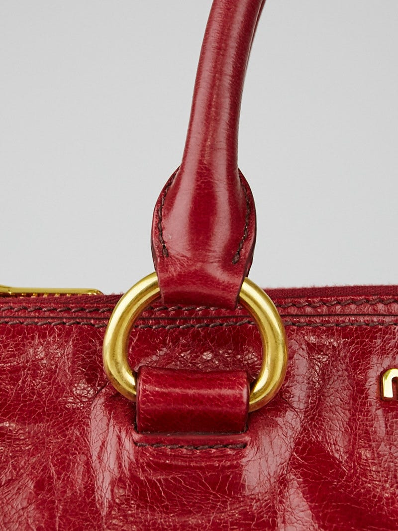 2024年ファッション福袋 Miu Miu Rubino RN1091 Bag Tote Leather Shine Vitello バッグ