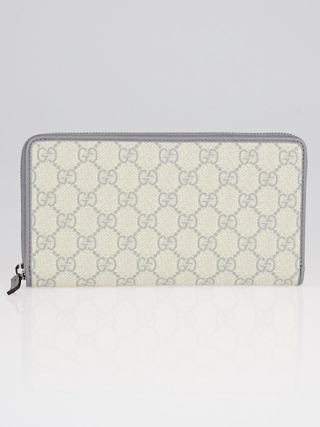 Gucci Grey/White GG Coated Canvas Supreme Zip Wallet