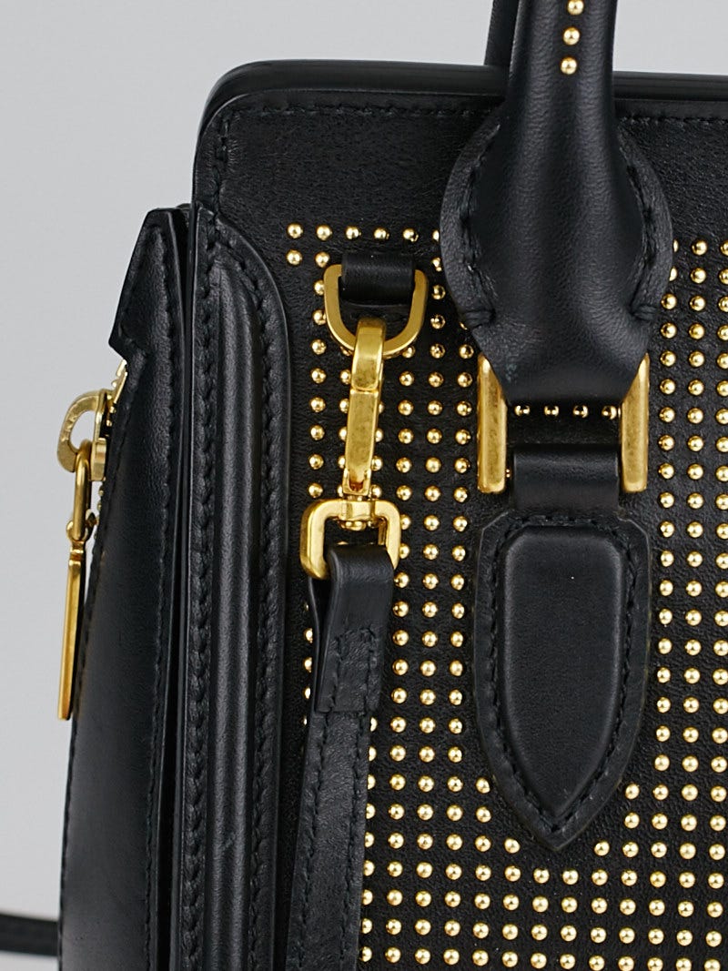 Alexander McQueen Black Leather Studded Mini Heroine Bag | Yoogi's Closet