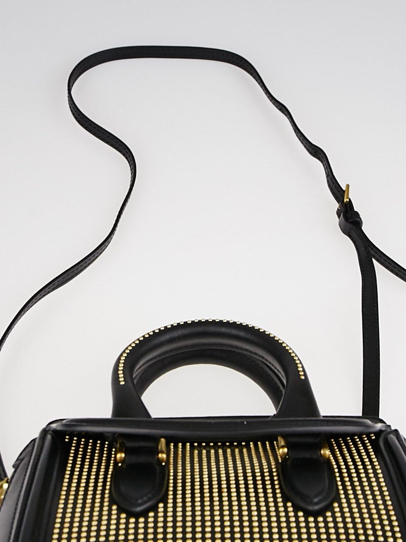 【★安心の定価販売★】 Alexander Bag Heroine Mini Studded Leather Black McQueen バッグ