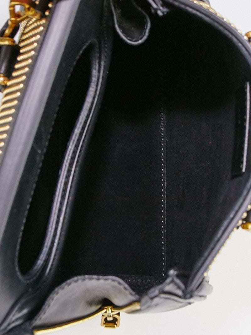Alexander McQueen Black Leather Studded Mini Heroine Bag