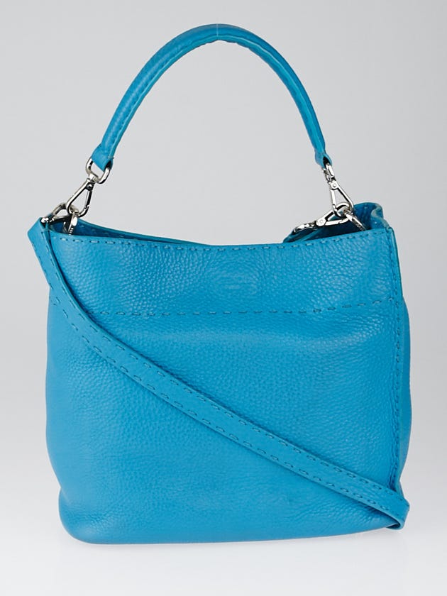 Fendi Turquoise Selleria Leather Anna Bag 8BT218