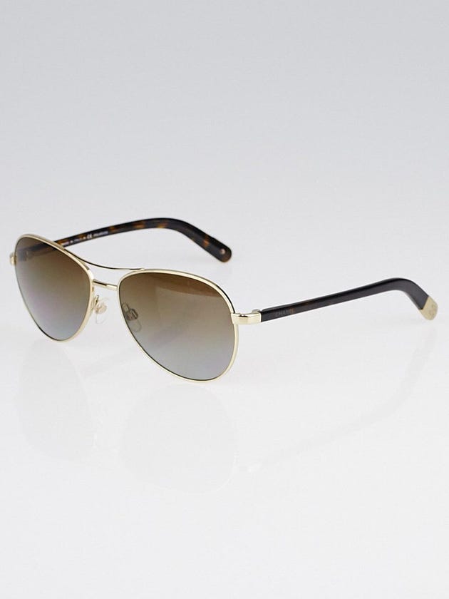 Chanel Goldtone Metal Frame Aviator Sunglasses- 4179
