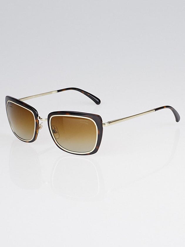 Chanel Tortoise Plastic and Metal Square Frame Sunglasses-4203