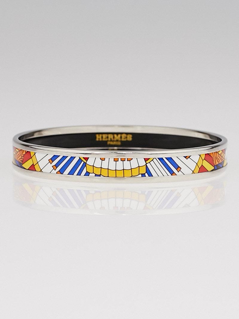 Hermes Multicolor Piano Keys Enamel and Palladium Plated Narrow