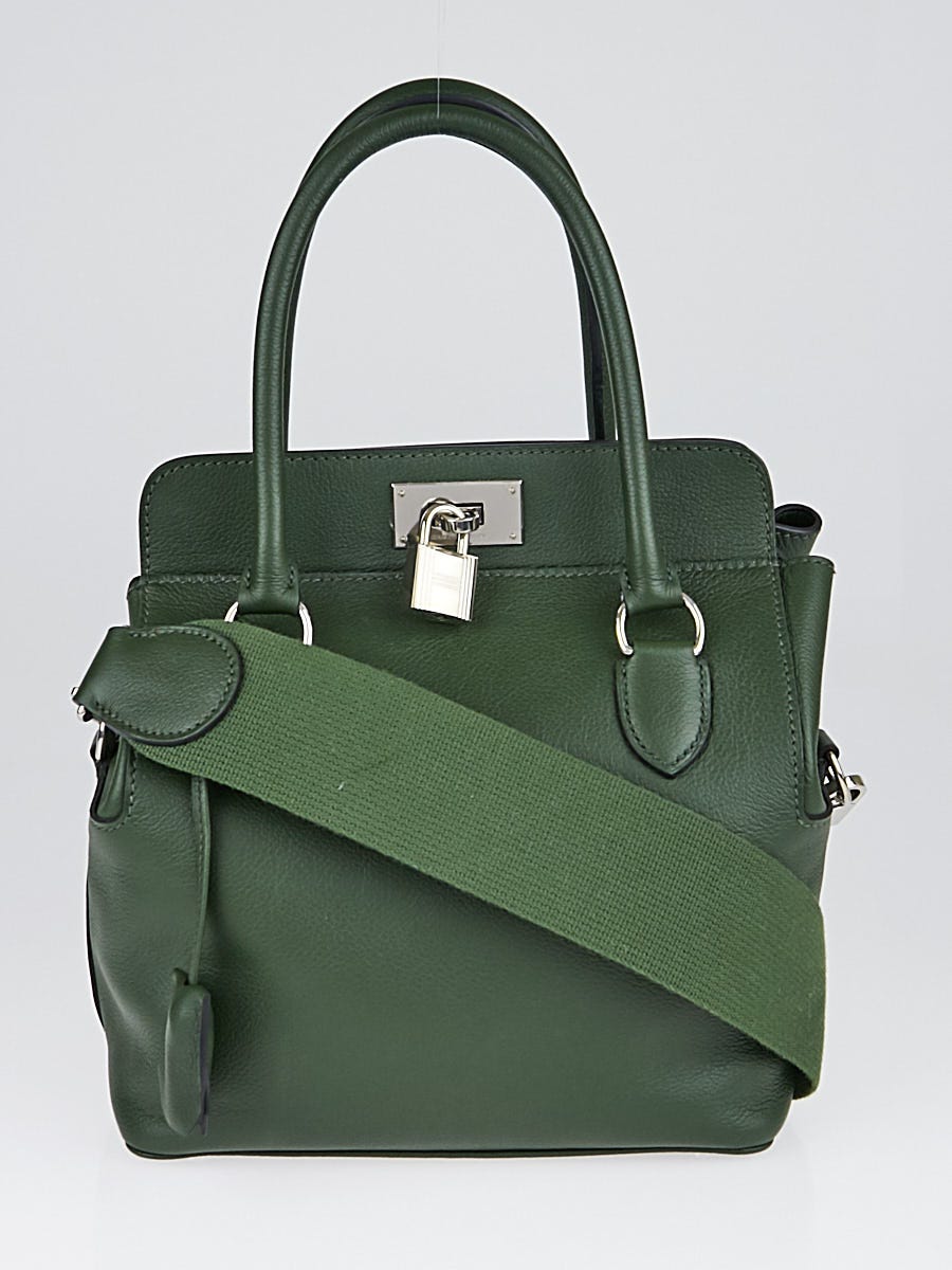 Hermes 20cm Vert Fonce Swift Leather Toolbox Bag Yoogi s Closet
