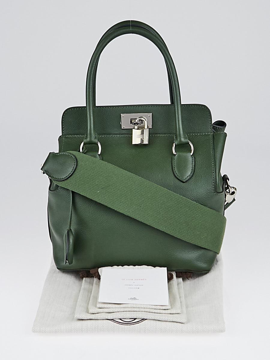 Hermes 20cm Vert Fonce Swift Leather Toolbox Bag | Yoogi's Closet