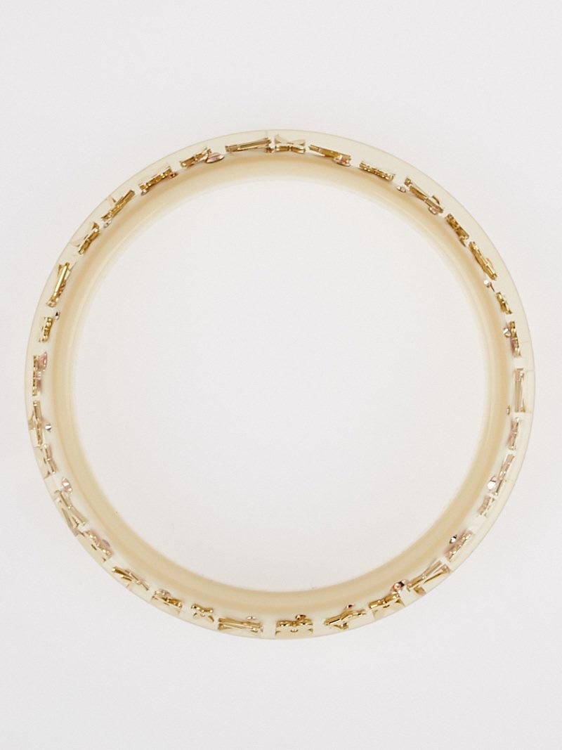 Louis Vuitton Cream Clear Resin Gold Tone Monogram Inclusion Bracelet and  Ring
