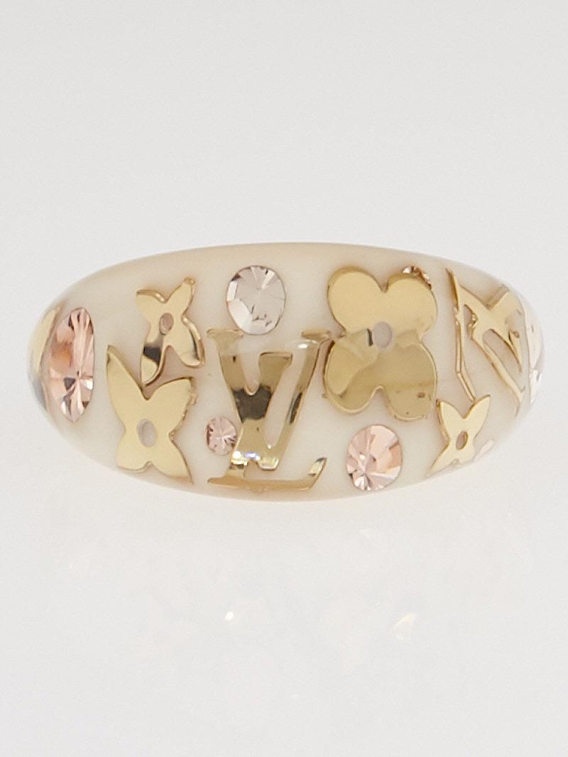 Louis Vuitton Clear Inclusion Resin Monogram Size 5 Ring