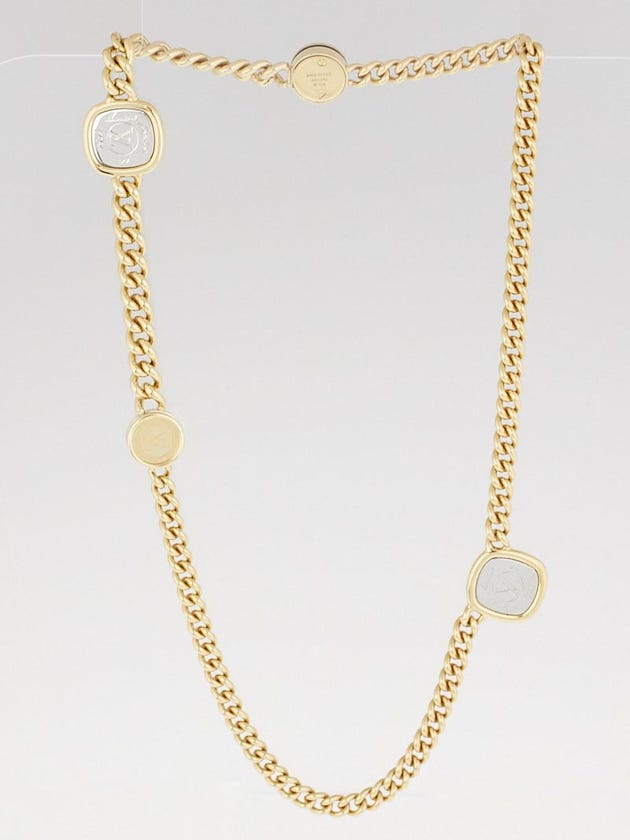 Louis Vuitton Goldtone I.D. Necklace and Bracelet Set