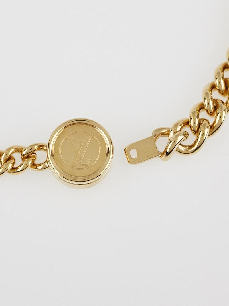 Louis Vuitton Goldtone I.D. Necklace and Bracelet Set