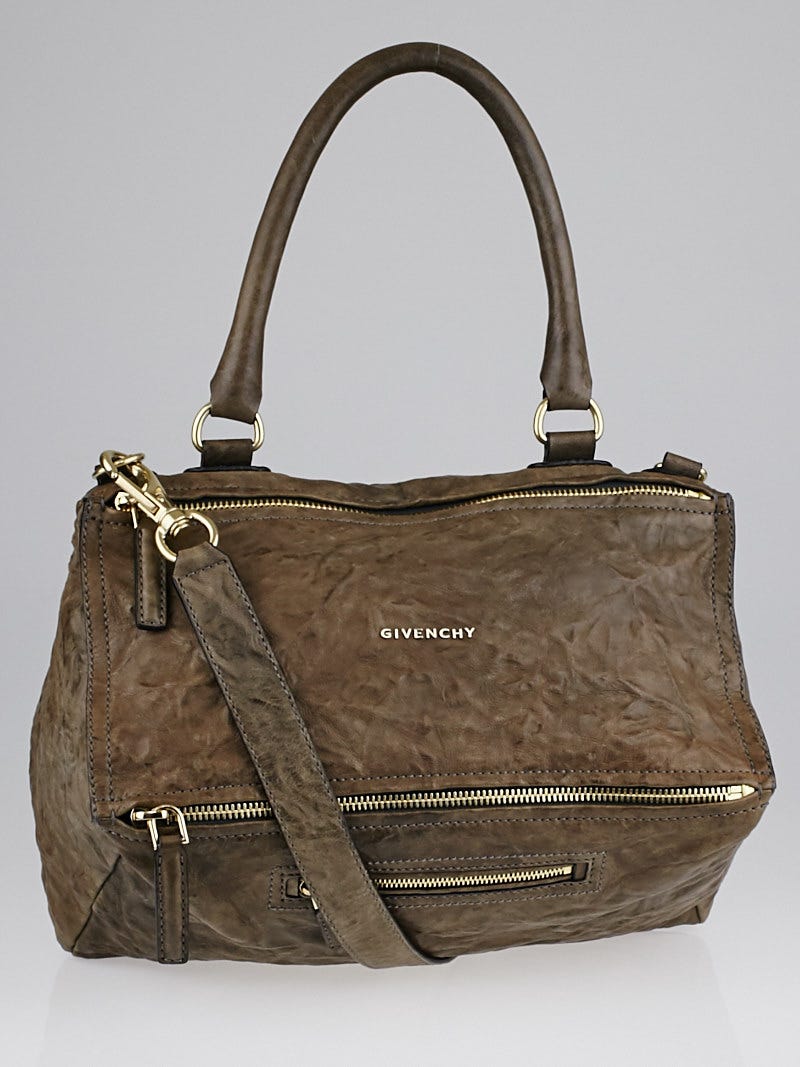 Givenchy Charcoal Wrinkled Sheepskin Leather Medium Pandora Bag Yoogi s Closet
