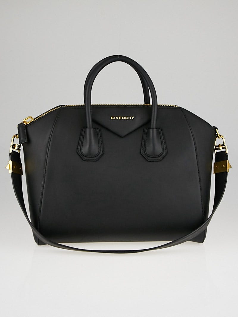 Givenchy Black Rubber and Patent Leather Antigona Envelope