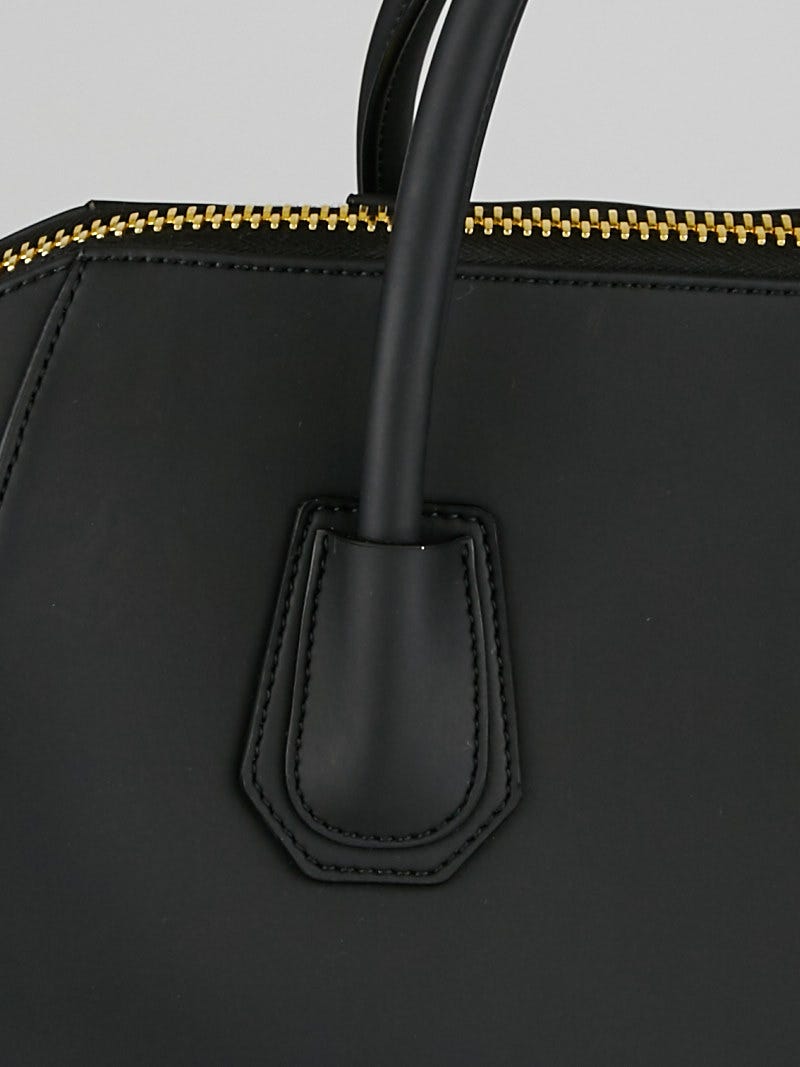 Givenchy Black Rubber Effect Medium Antigona Bag - Yoogi's Closet