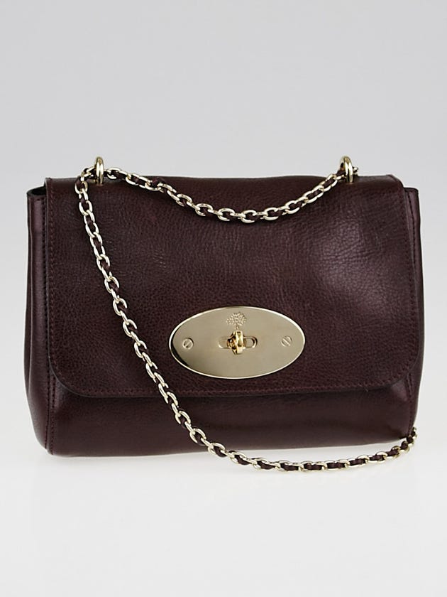 Mulberry Burgundy Grainy Leather Small Lily Bag