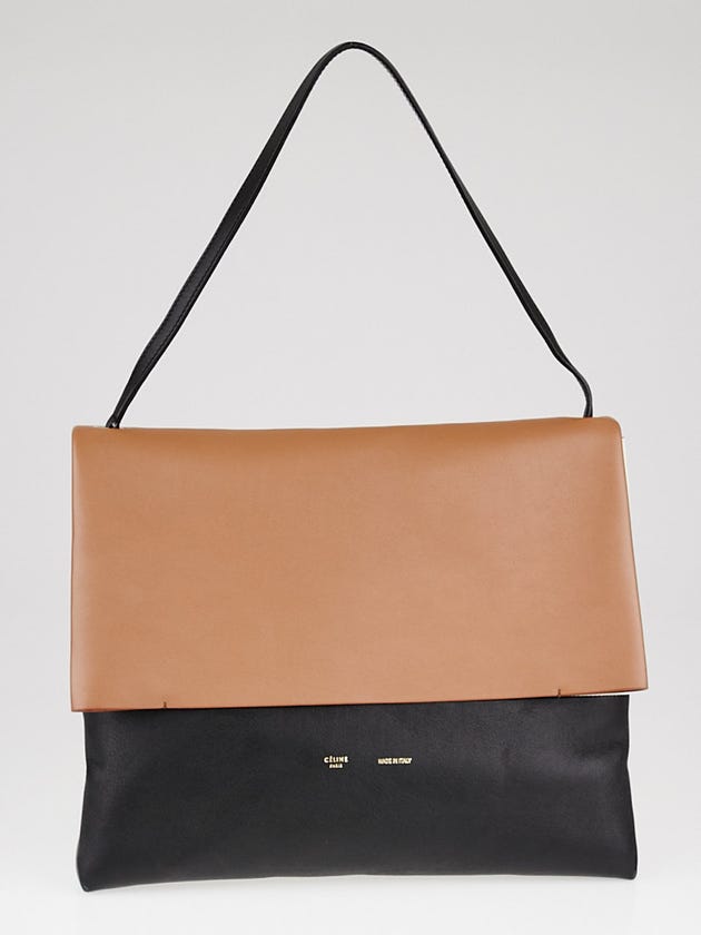 Celine Brown/Black Smooth Calfskin Leather All Soft Shoulder Bag