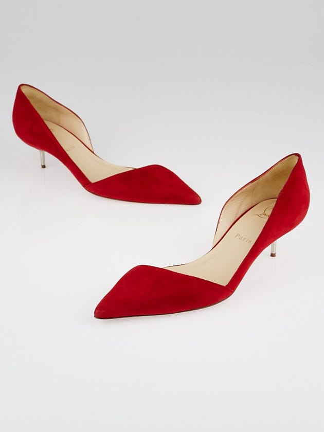 Christian Louboutin Red Suede Newton 45 Pumps Size 9/39.5