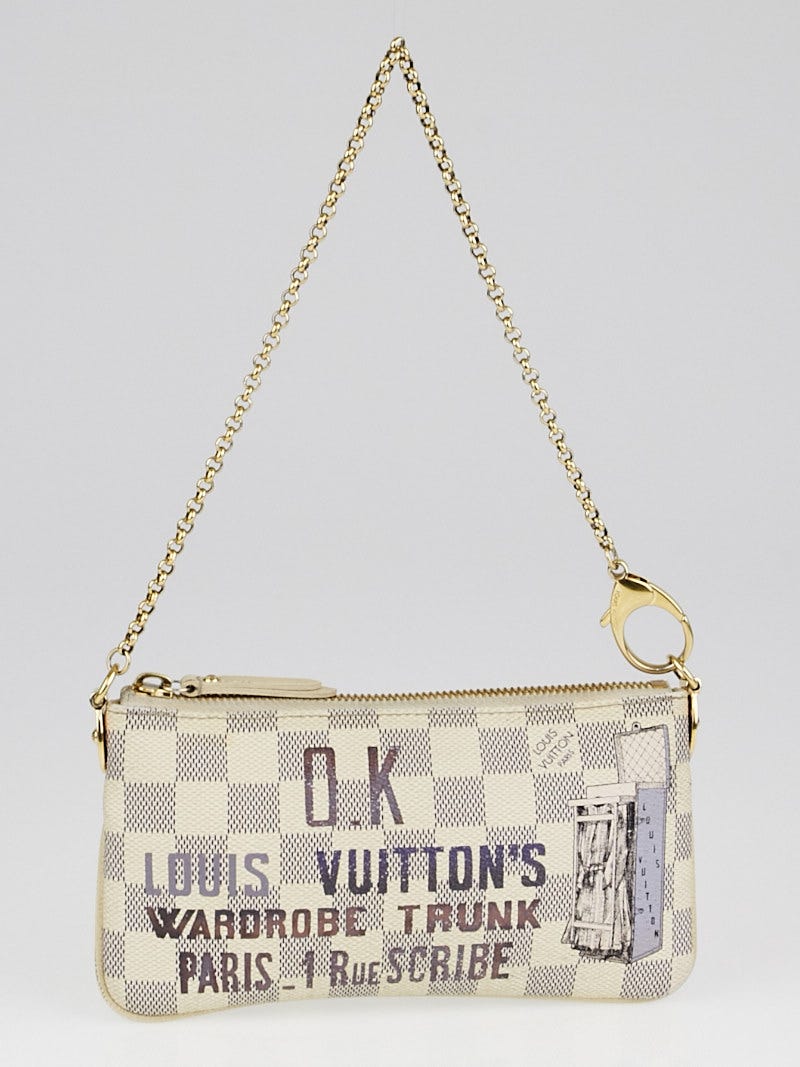 Louis Vuitton Valise Milla Damier Azur Pochette Bag White - Last Call