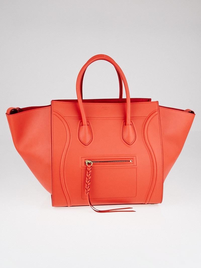 Celine Vermillion Smooth Calfskin Leather Medium Phantom Luggage