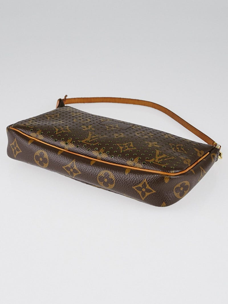 Louis Vuitton Limited Edition Monogram Perforated Green Accessories Pochette  Bag - Yoogi's Closet