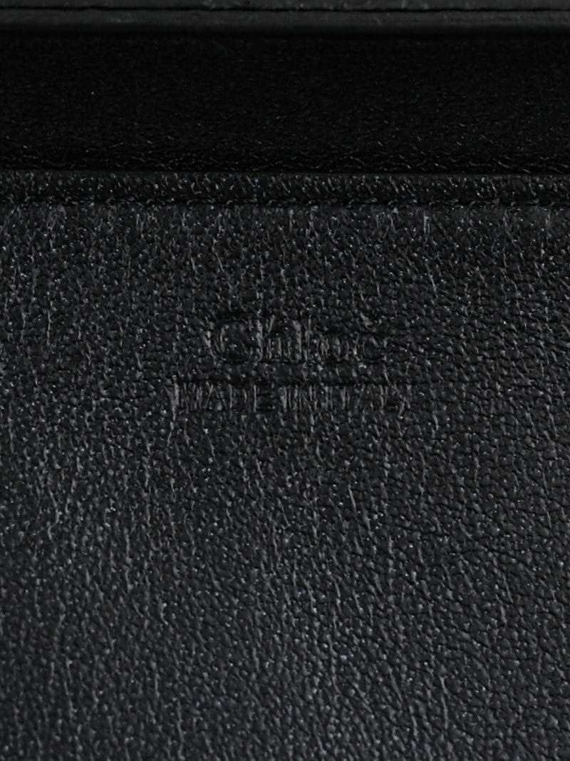 Chloe Black Lambskin Leather Medium Elle Chain Clutch Evening Bag