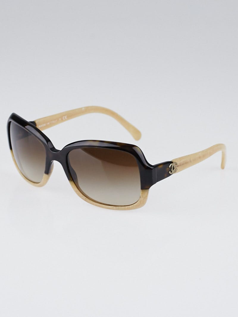 Chanel Black/Beige Square Frame CC Logo Sunglasses-5177 - Yoogi's