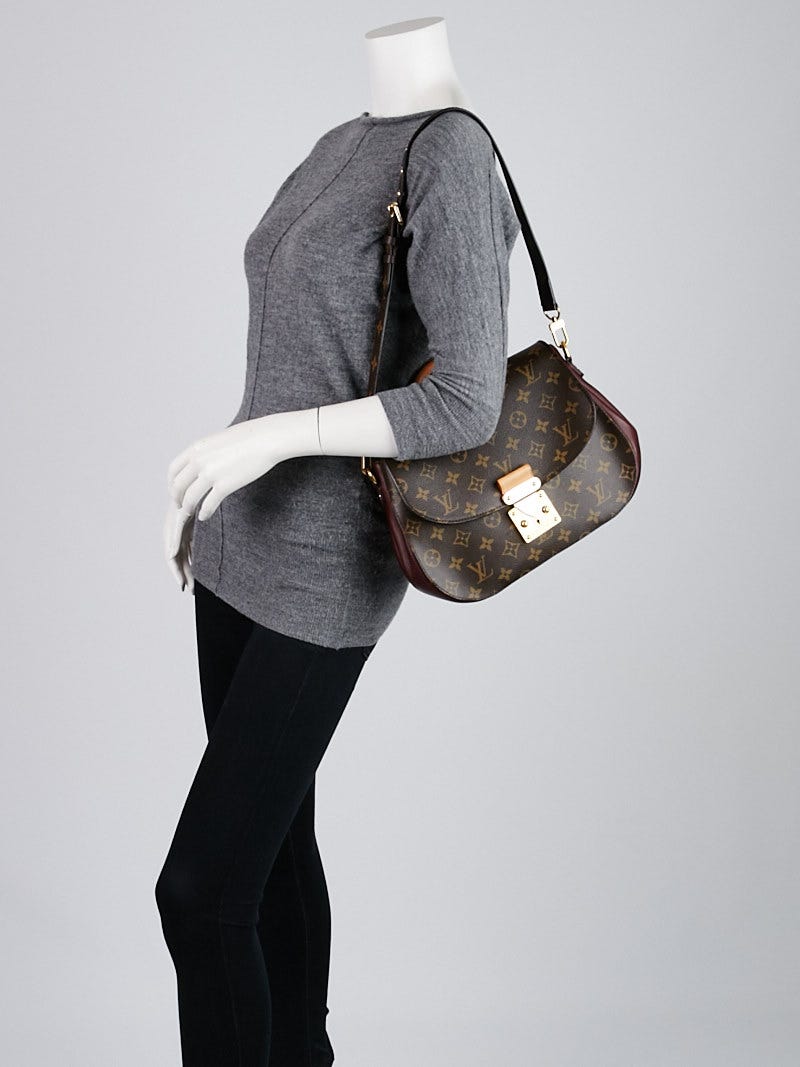 Louis Vuitton Brown Monogram Canvas & Burgundy Leather mm Eden Crossbody Bag
