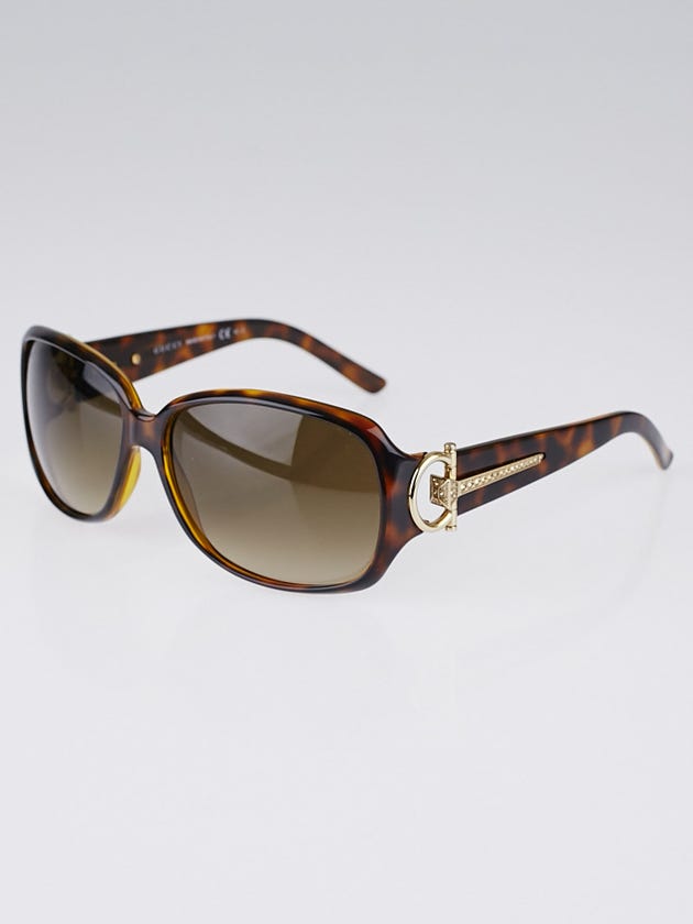 Gucci Tortoise Shell Frame Crystal Horsebit Sunglasses - 3168/S