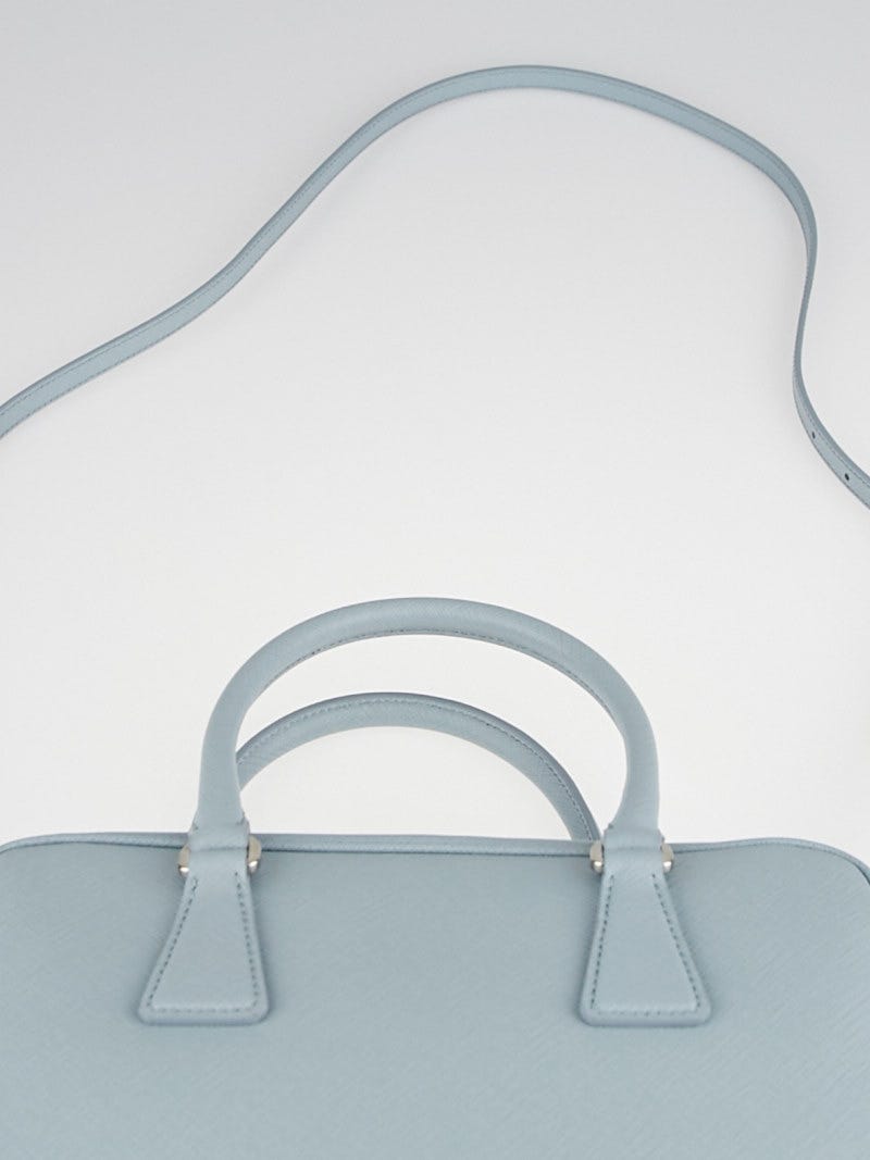 Prada Blue Saffiano Leather Mini Bauletto Bag Prada | The Luxury Closet