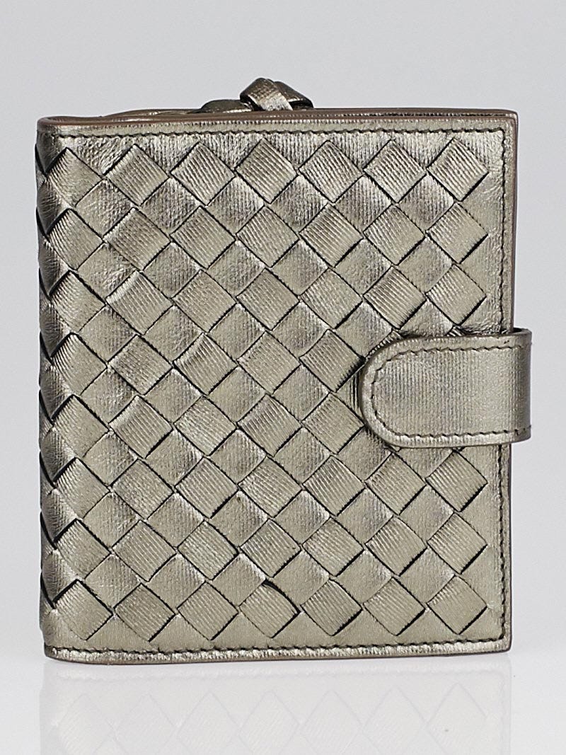 Bottega Veneta Brunito Intrecciato Grosgrain Leather Mini Wallet