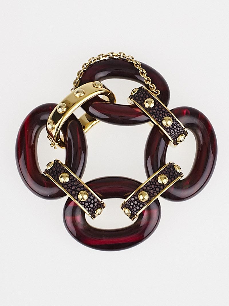 Louis Vuitton Burgundy Resin Gimme A Clue Chain Bracelet
