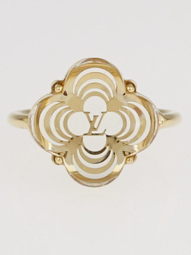 Louis Vuitton Gold Resin a La Folie Ring Size 3.5