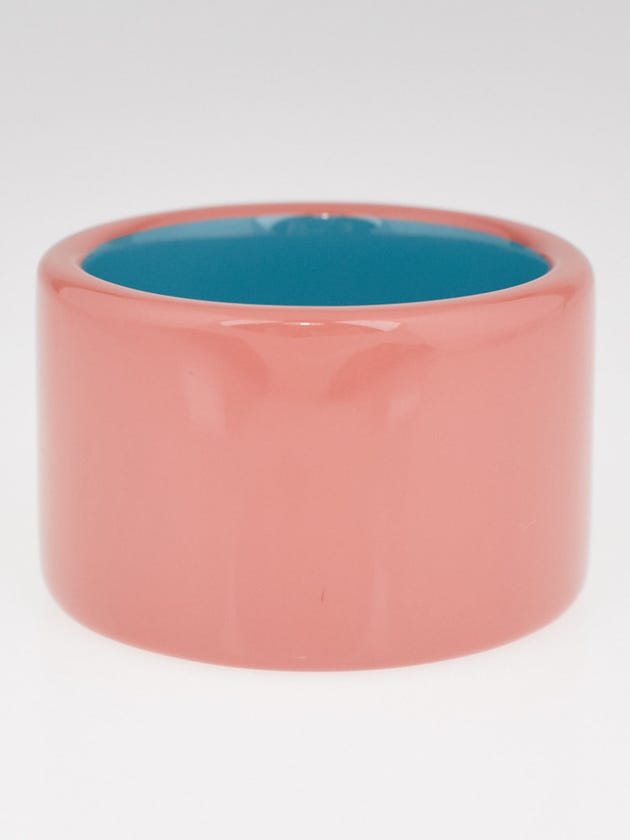 Hermes Pink/Blue Lacquer Assam Bois Bracelet Size S