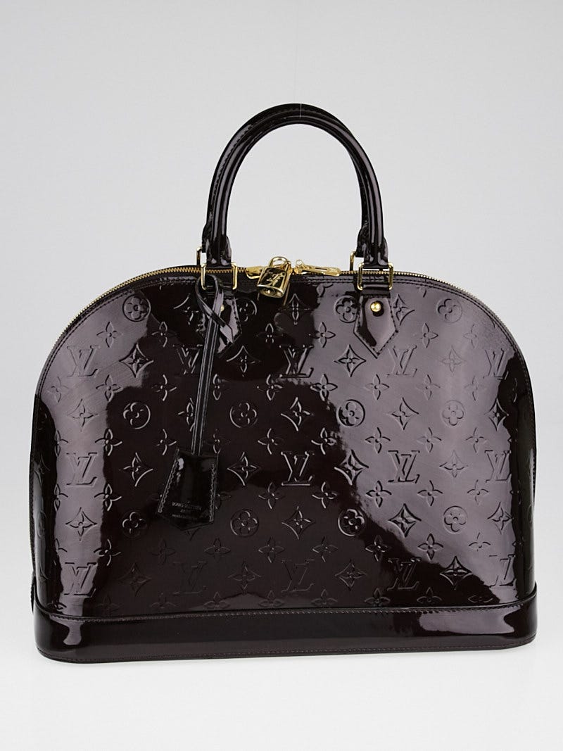 Louis Vuitton Monogram Vernis Alma MM Handbag Amarante